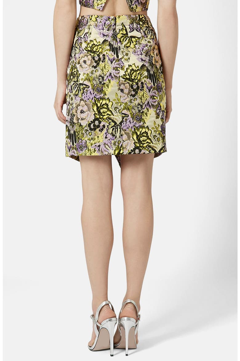 Jacquard Flower Wrap Skirt, Alternate, color, GREEN MULTI