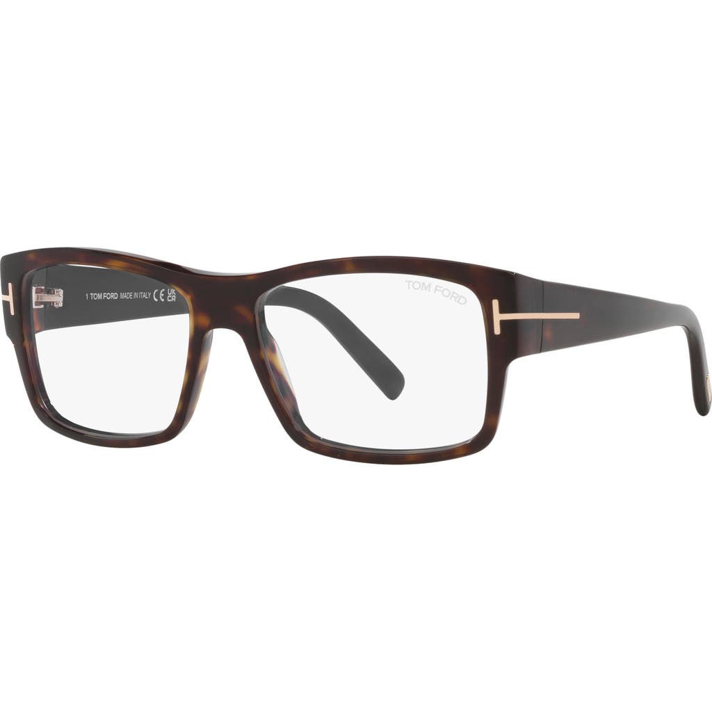 Tom Ford 55mm Square Optical Glasses In Brown