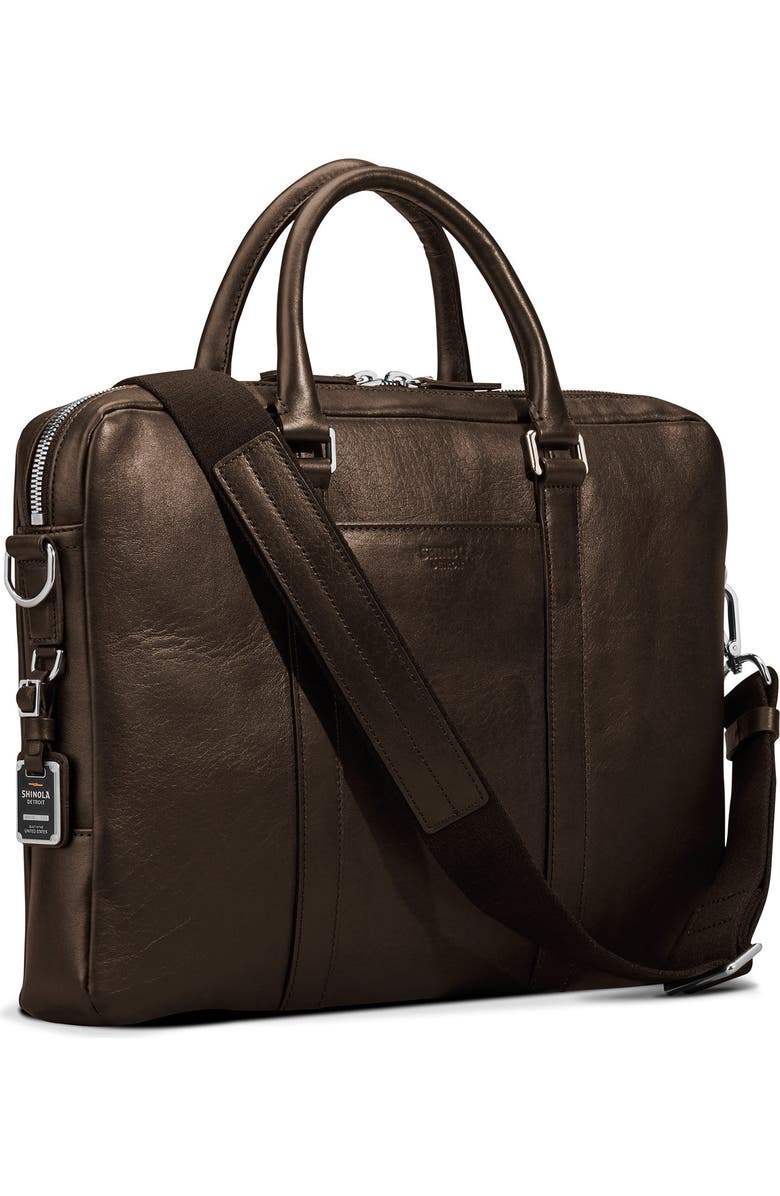 Shinola Signature Leather Computer Briefcase, Alternate, color,