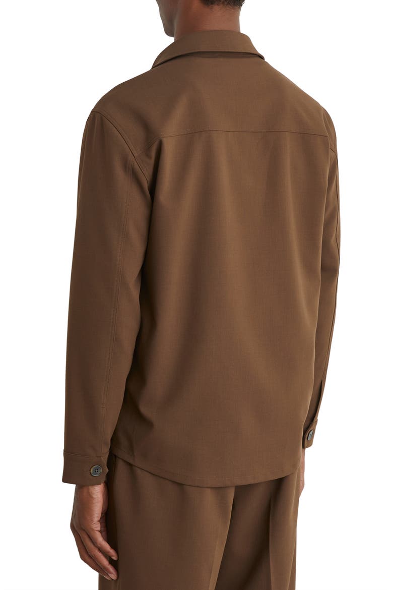 Peshi Button Front Overshirt, Alternate, color, TOBACCO BROWN