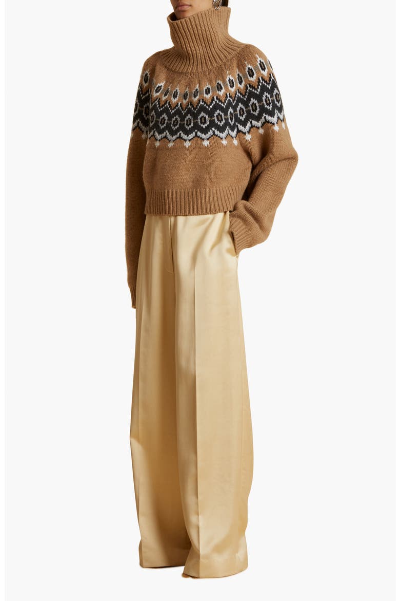 Amaris Fair Isle Cashmere Blend Turtleneck Sweater, Alternate, color, CAMEL MULTI