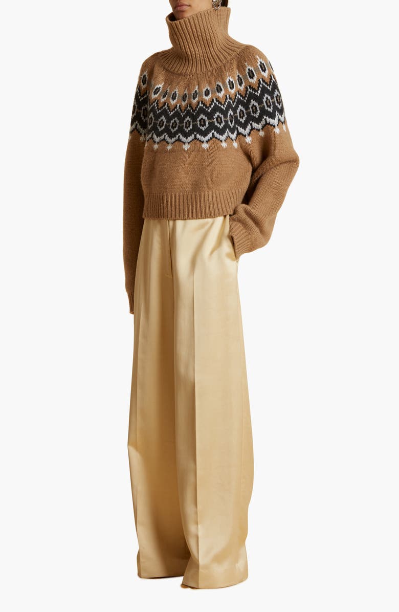 Khaite Amaris Fair Isle Cashmere Blend Turtleneck Sweater, Alternate, color,
