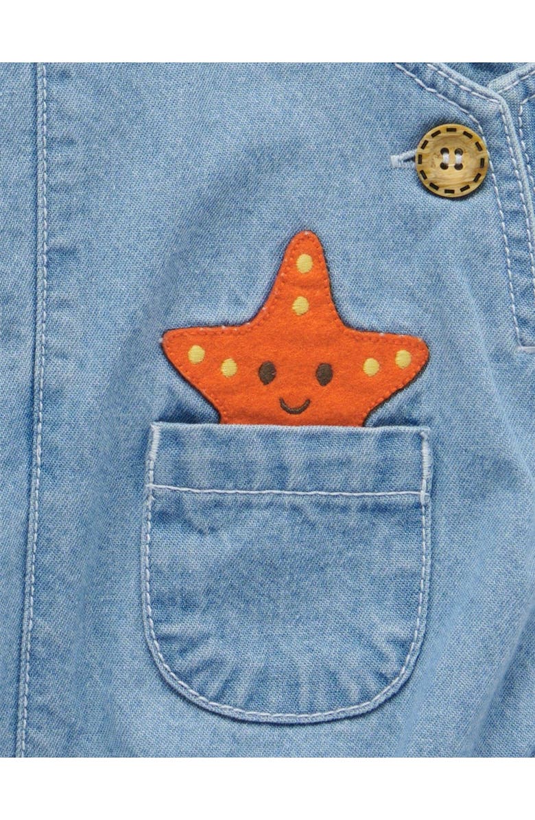 Purebaby Resort Overall & Tee Set, Alternate, color, Faded Denim