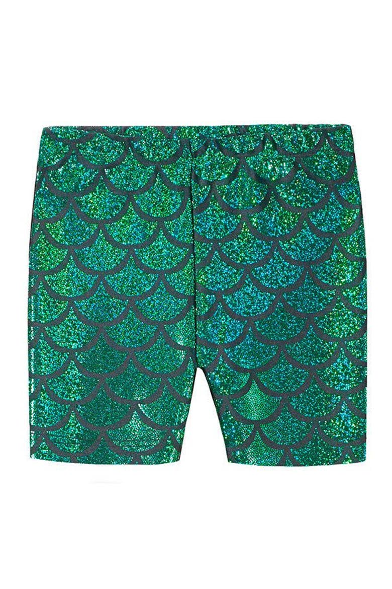Girls Printed Novelty Bike Shorts, Main, color, Elf Mermaid Sparkle