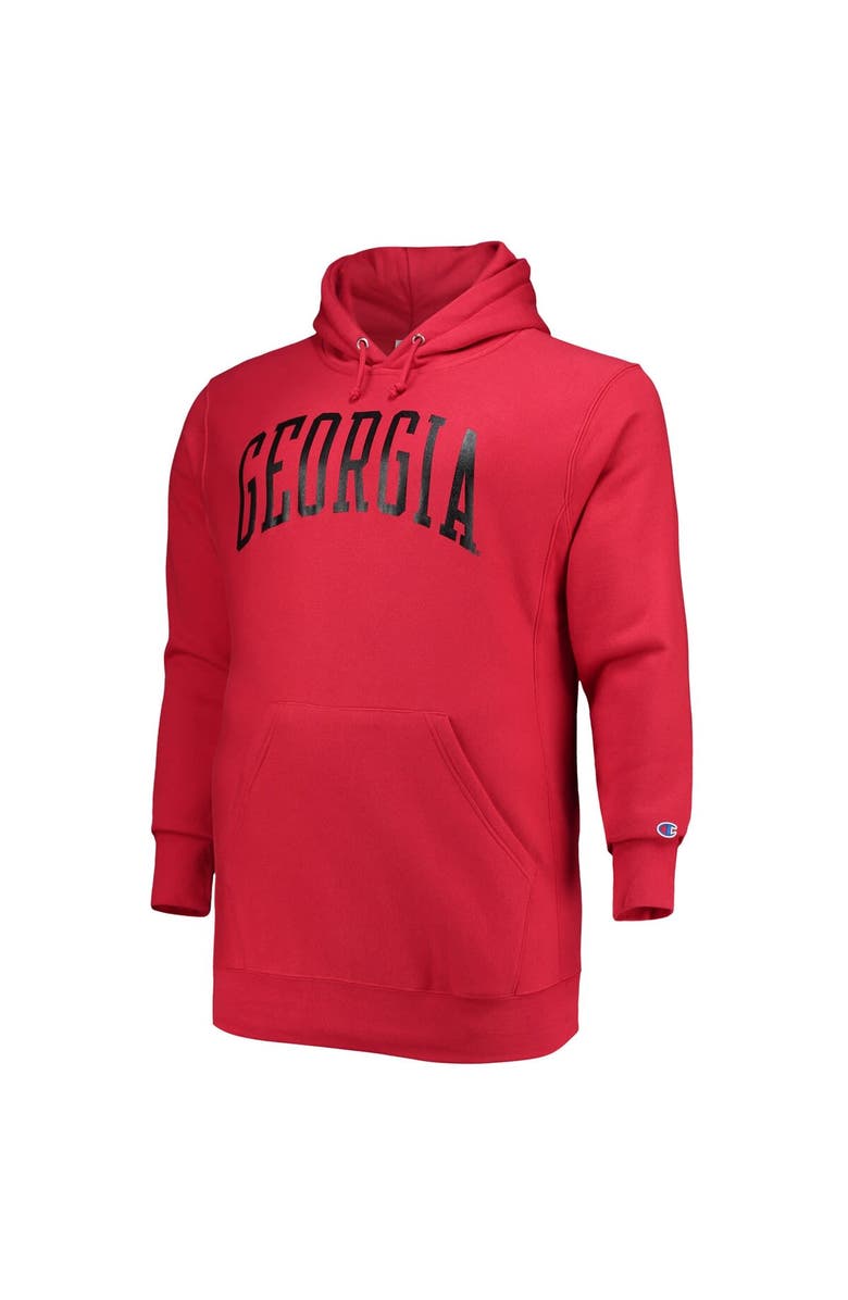 Champion Men's Champion Red Georgia Bulldogs Big & Tall Reverse Weave Fleece Pullover Hoodie Sweatshirt, Alternate, color, 