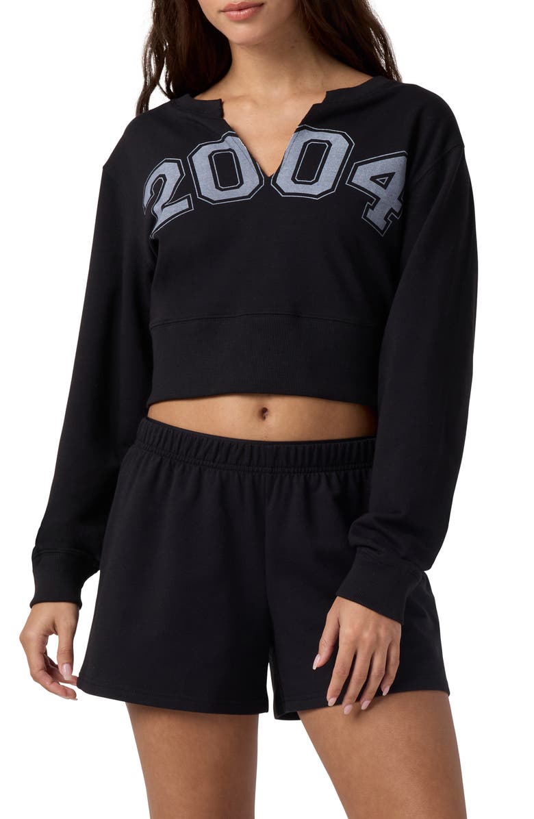 Florence by Mills 2004 Split Neck Sweatshirt, Main, color, Black