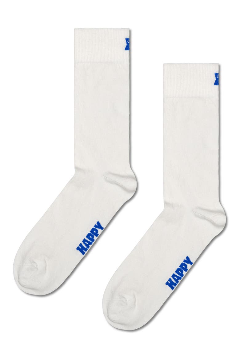 Assorted 5-Pack Solid Crew Socks, Alternate, color, WHITE