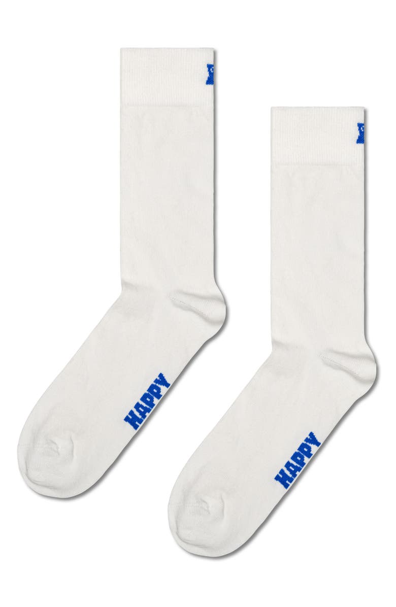 Happy Socks Assorted 5-Pack Solid Crew Socks, Alternate, color, White Multi