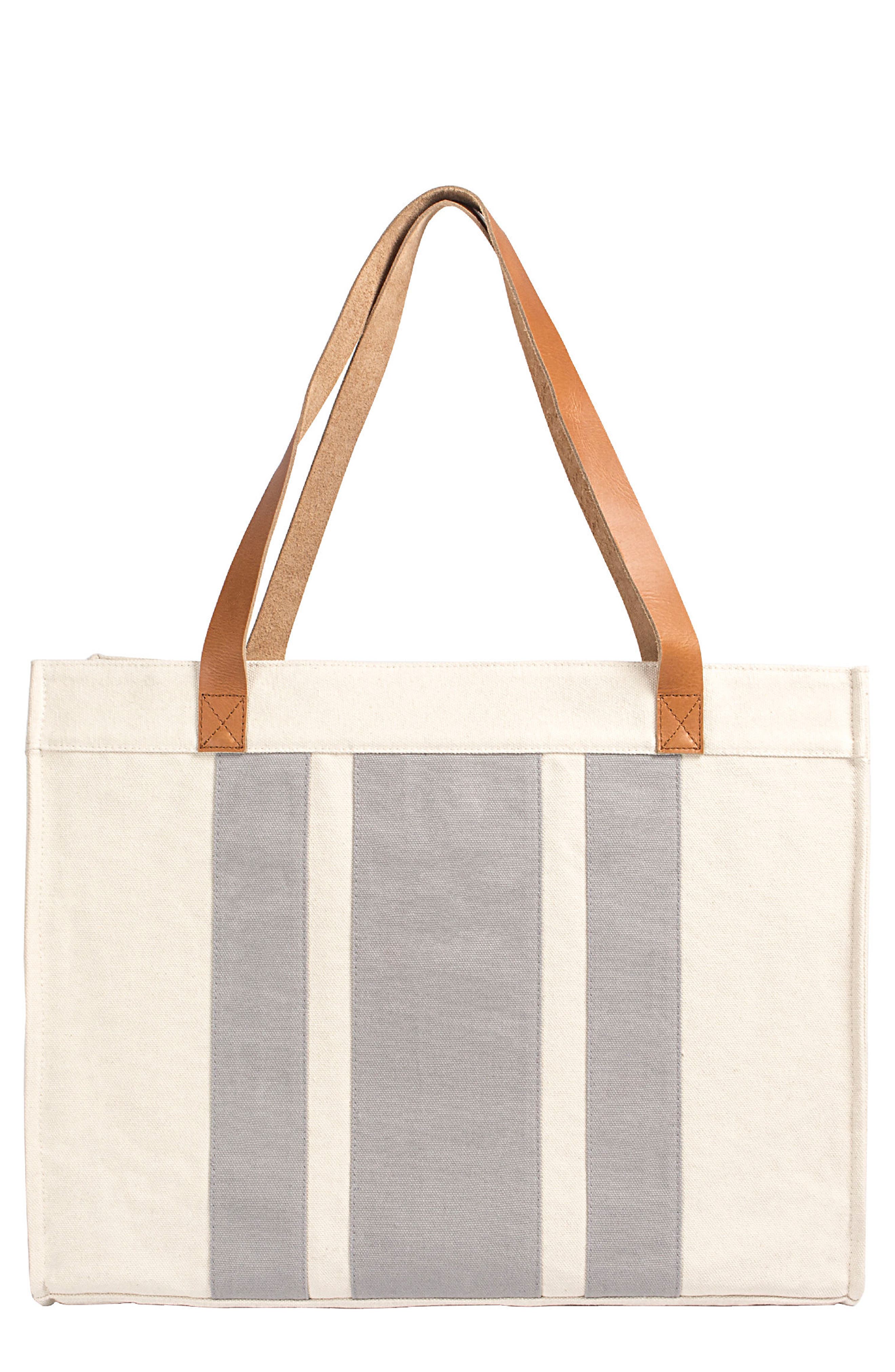 Cathy's Concepts Monogram Canvas Tote, Main, color, 