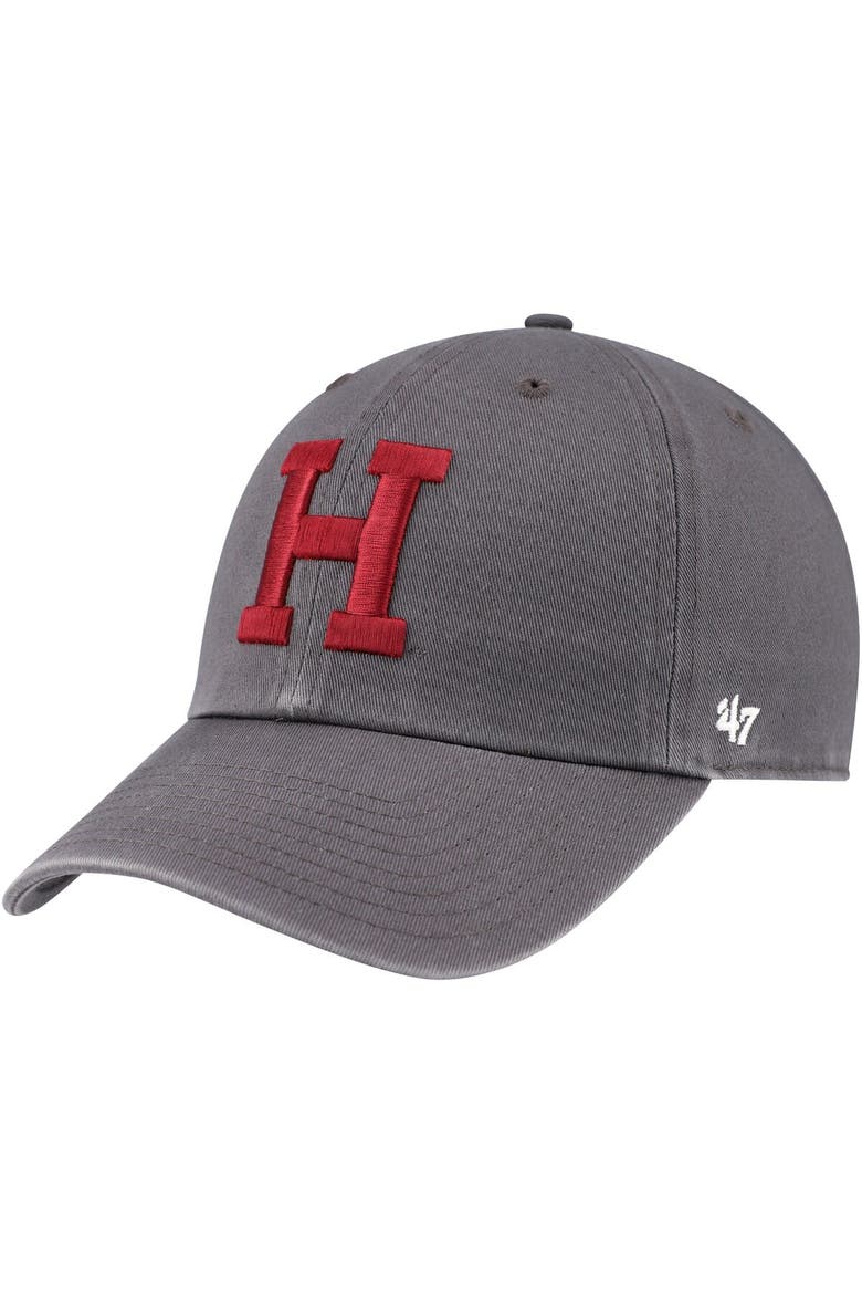 Men's '47 Charcoal Harvard Crimson Clean Up Adjustable Hat, Main, color, Charcoal