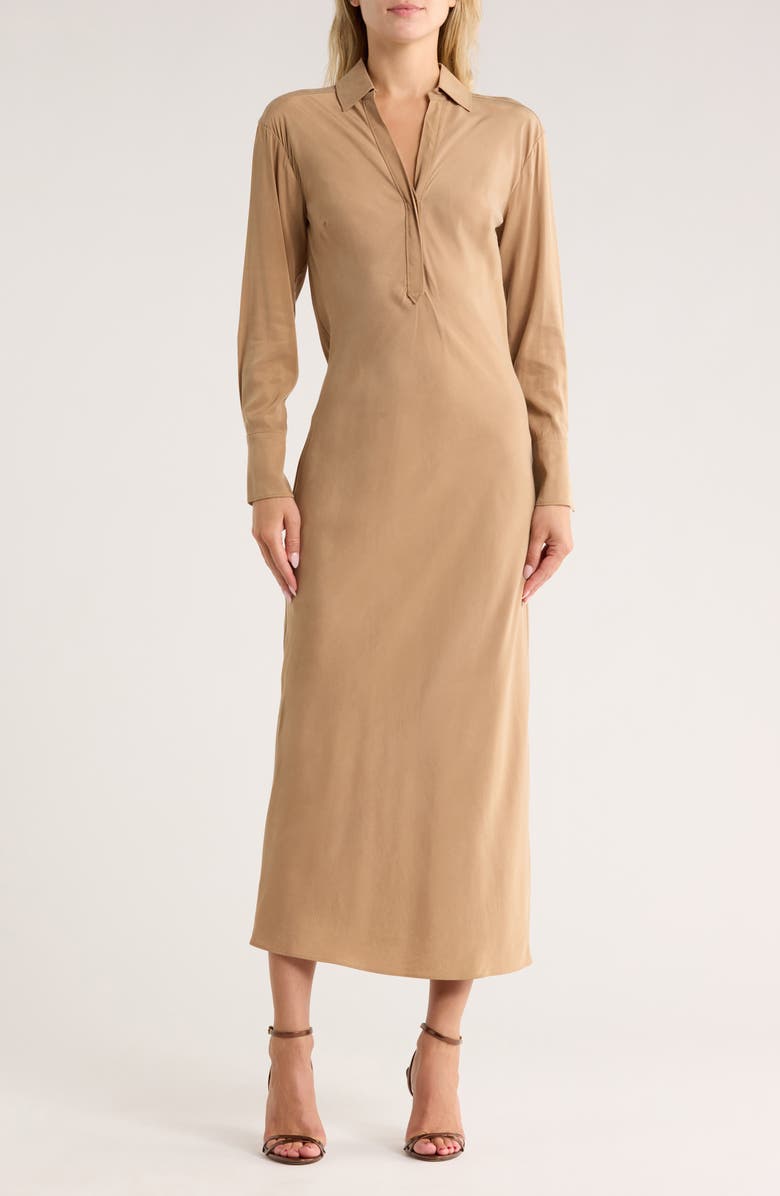 Veronica Beard Liberty Long Sleeve Maxi Dress, Main, color, Russet