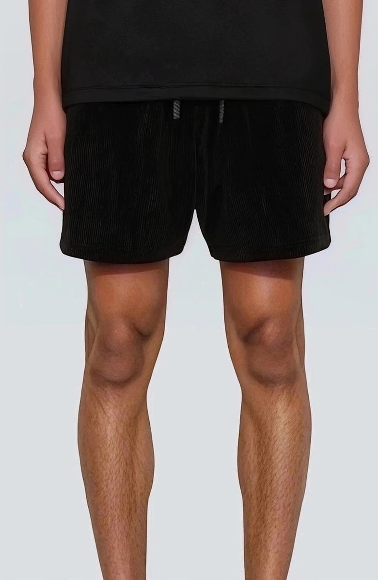 D.RT Eleven Key Cotton Corduroy Drawstring Shorts, Main, color, Black
