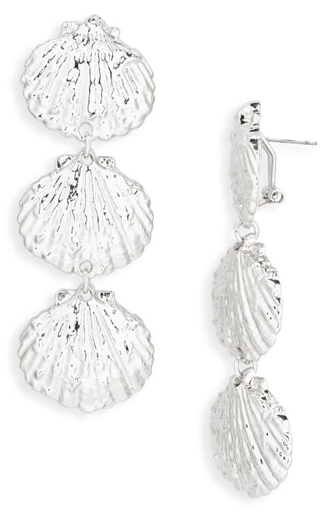 Shell Triple Drop Earrings