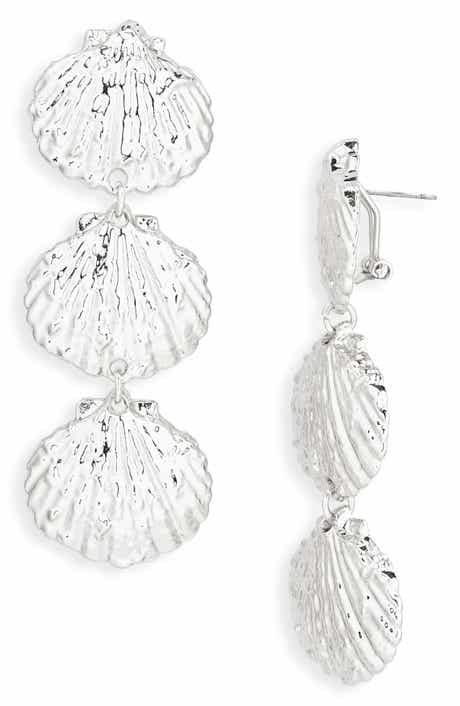 Tasha Shell Triple Drop Earrings
