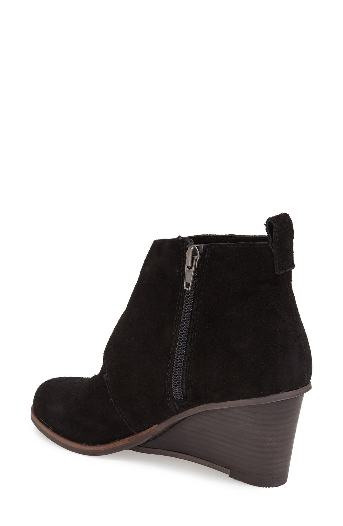 'Fabian' Monk Strap Wedge Bootie, Alternate, color, BLACK