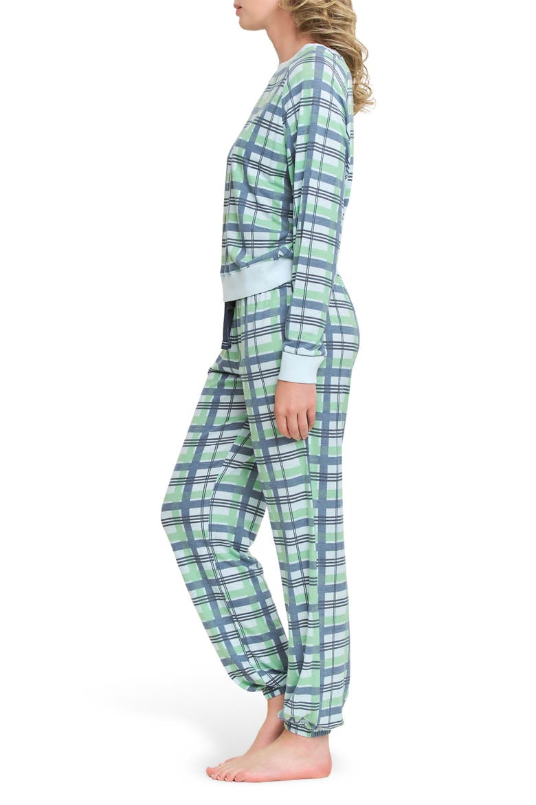 Star Seeker Brushed Jersey Pajamas, Alternate, color, BLUE PLAID