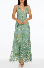 Dress the Population Sunny Embroidered Floral A-Line Gown