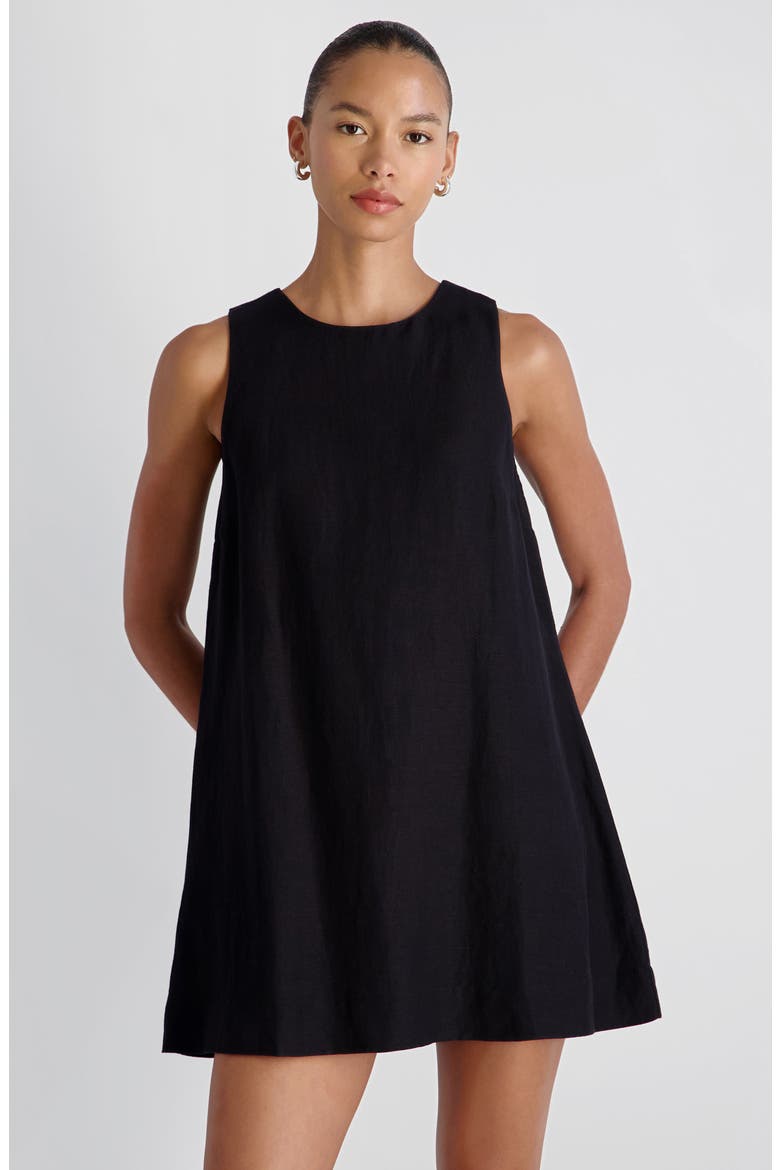 Copper Sleeveless Shift Minidress, Alternate, color, BLACK