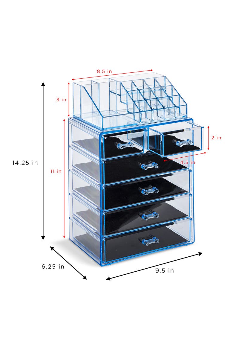 Makeup Storage Case Set, Alternate, color, BLUE
