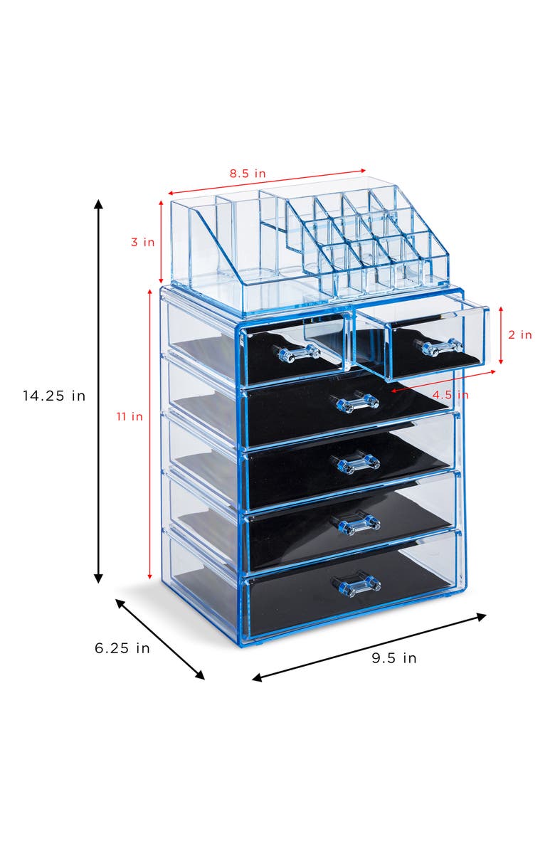 SORBUS Makeup Storage Case Set, Alternate, color, Blue