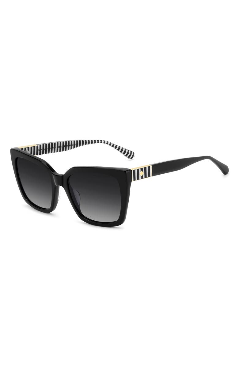 Kate Spade New York lilah 55mm gradient square sunglasses, Alternate, color, Black/ Dark Grey Sf