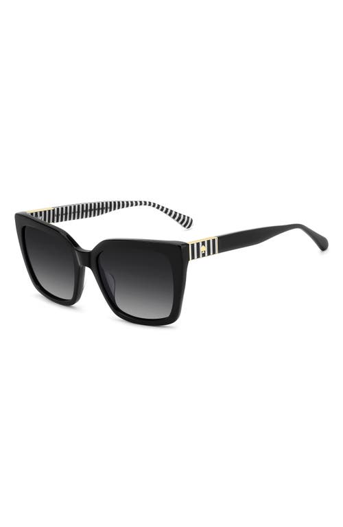 Kate Spade New York Lilah 55mm Gradient Square Sunglasses In Black/dark Grey Sf