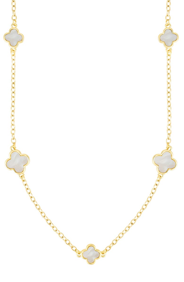 Adornia Set of 2 Assorted Clover Station Necklaces, Alternate, color, Gold