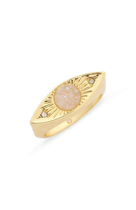 Druzy Evil Eye Band Ring