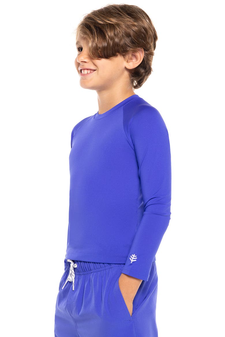 Kid's Coco Plum Sandshark Long Sleeve Surf Shirt, UPF 50+ Sun Protection, Alternate, color, Navy
