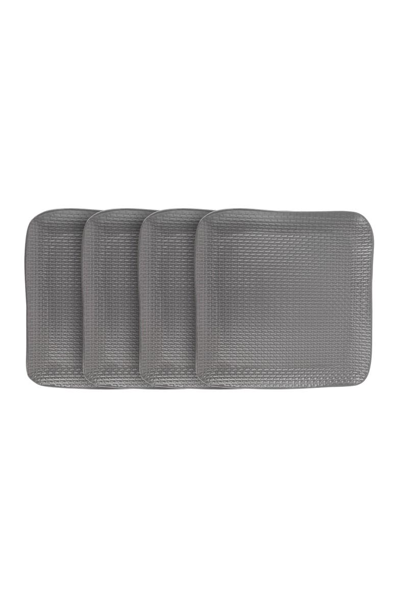 Olivia Stoneware 4-Piece Dinner Plate Set, Main, color, Gray