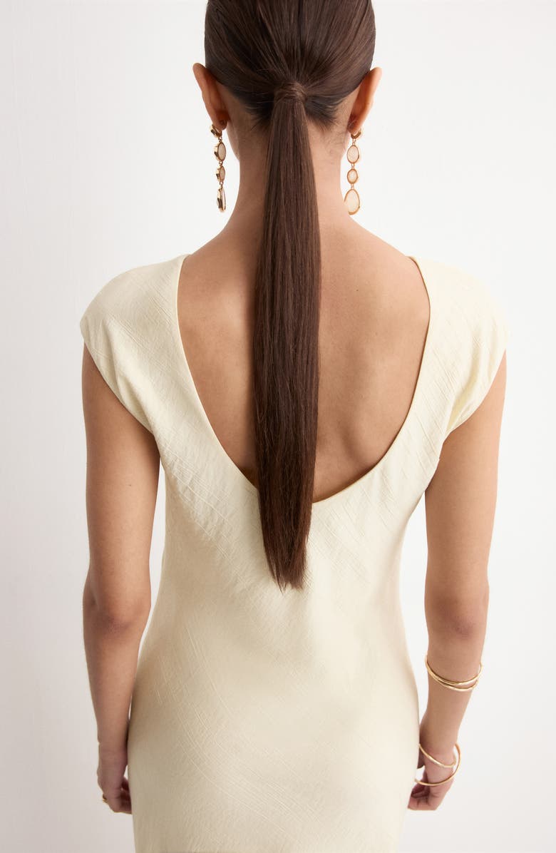 MANGO Texture Scoop Back Maxi Dress, Alternate, color, 