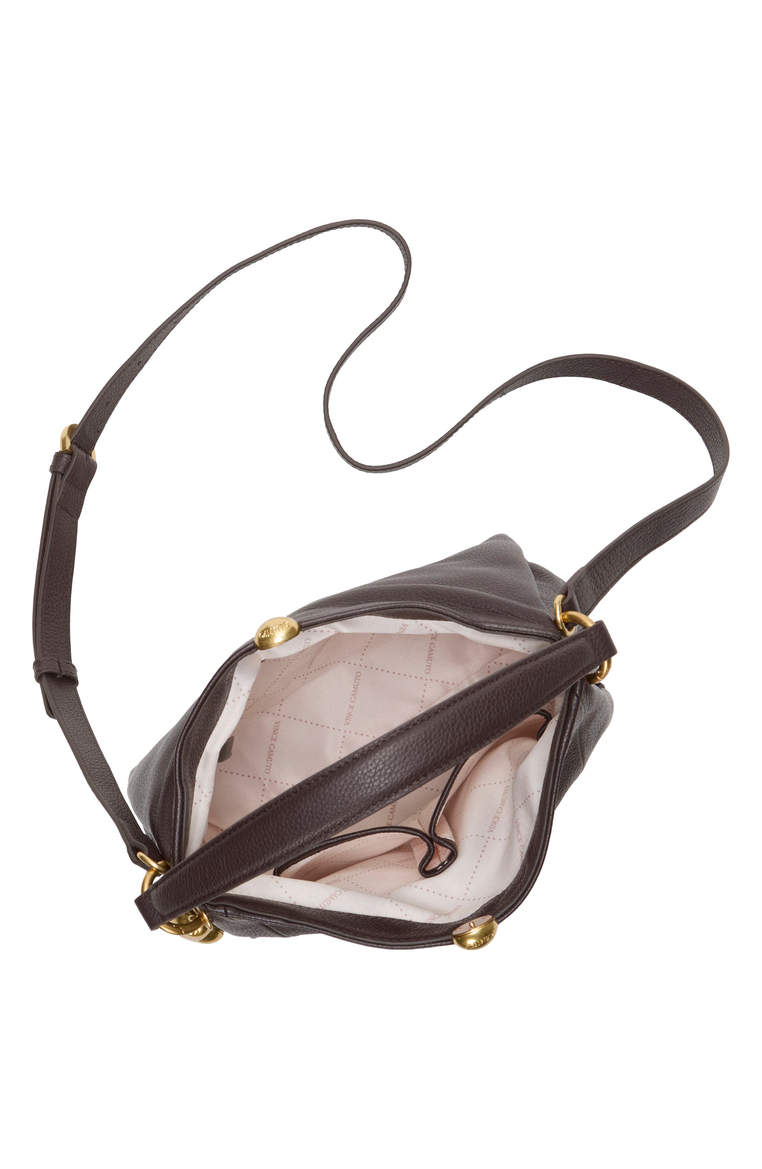 Vince Camuto Medna Leather Shoulder Bag, Alternate, color, Brown