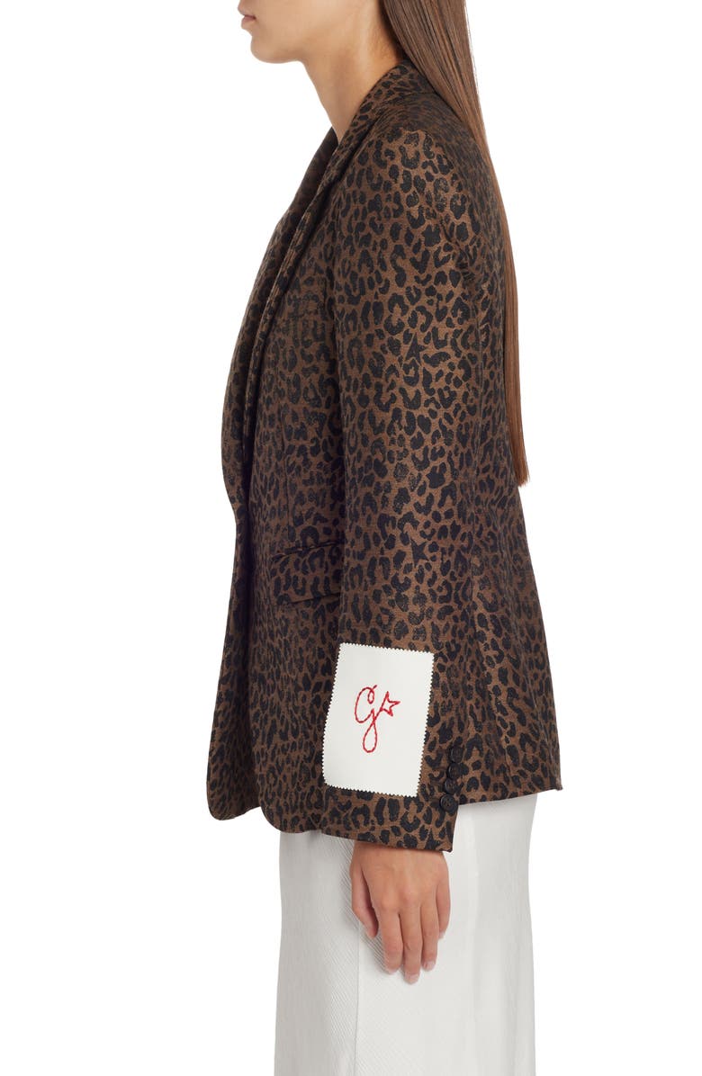 Golden Goose Dune Leopard Virgin Wool Blend Blazer, Alternate, color, New Bison/ Black