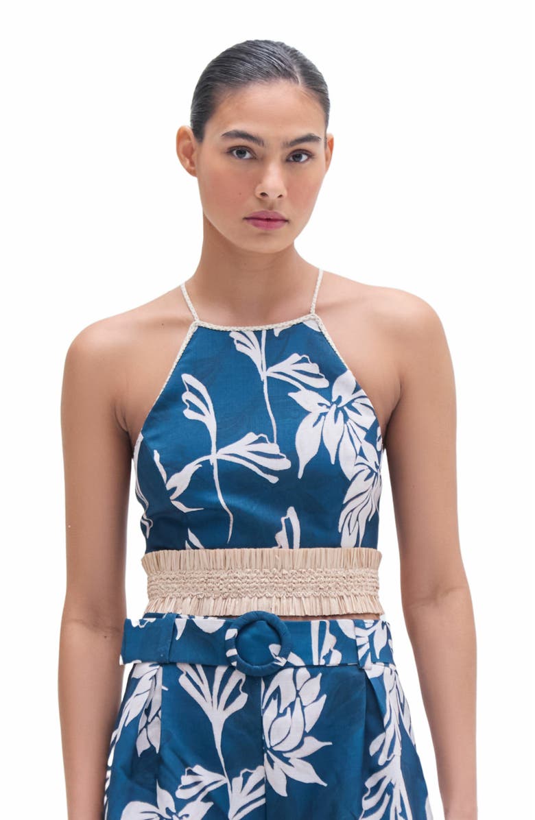 PatBO Artichoke Halterneck Top, Alternate, color, 