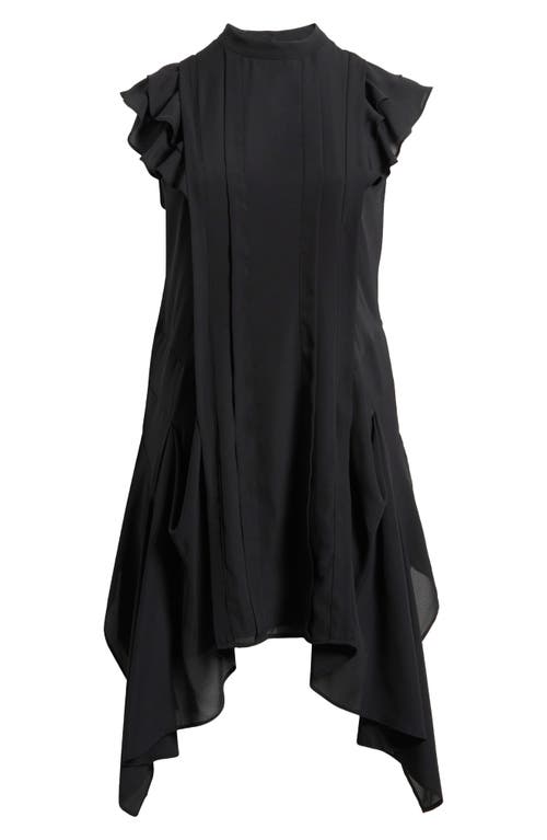Chelsea28 Pintuck Handkerchief Hem Dress In Black