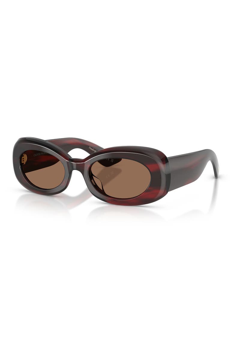 x KHAITE 51mm Oval Sunglasses, Alternate, color, BORDEAUX BARK / BROWN