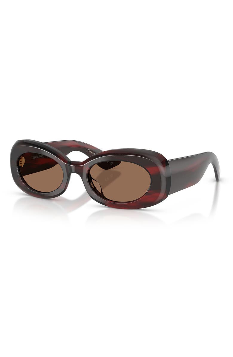Oliver Peoples x KHAITE 51mm Oval Sunglasses, Alternate, color, Bordeaux Bark / Brown