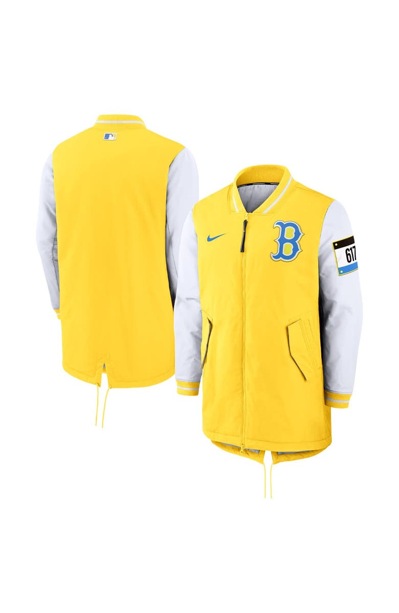 Nike Men's Nike Yellow Boston Red Sox City Connect Full-Zip Dugout Jacket, Alternate, color, Yellow