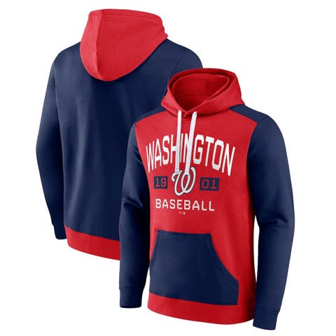 Men's Fanatics Branded Red/Navy Washington Nationals Chip In Team Pullover Hoodie