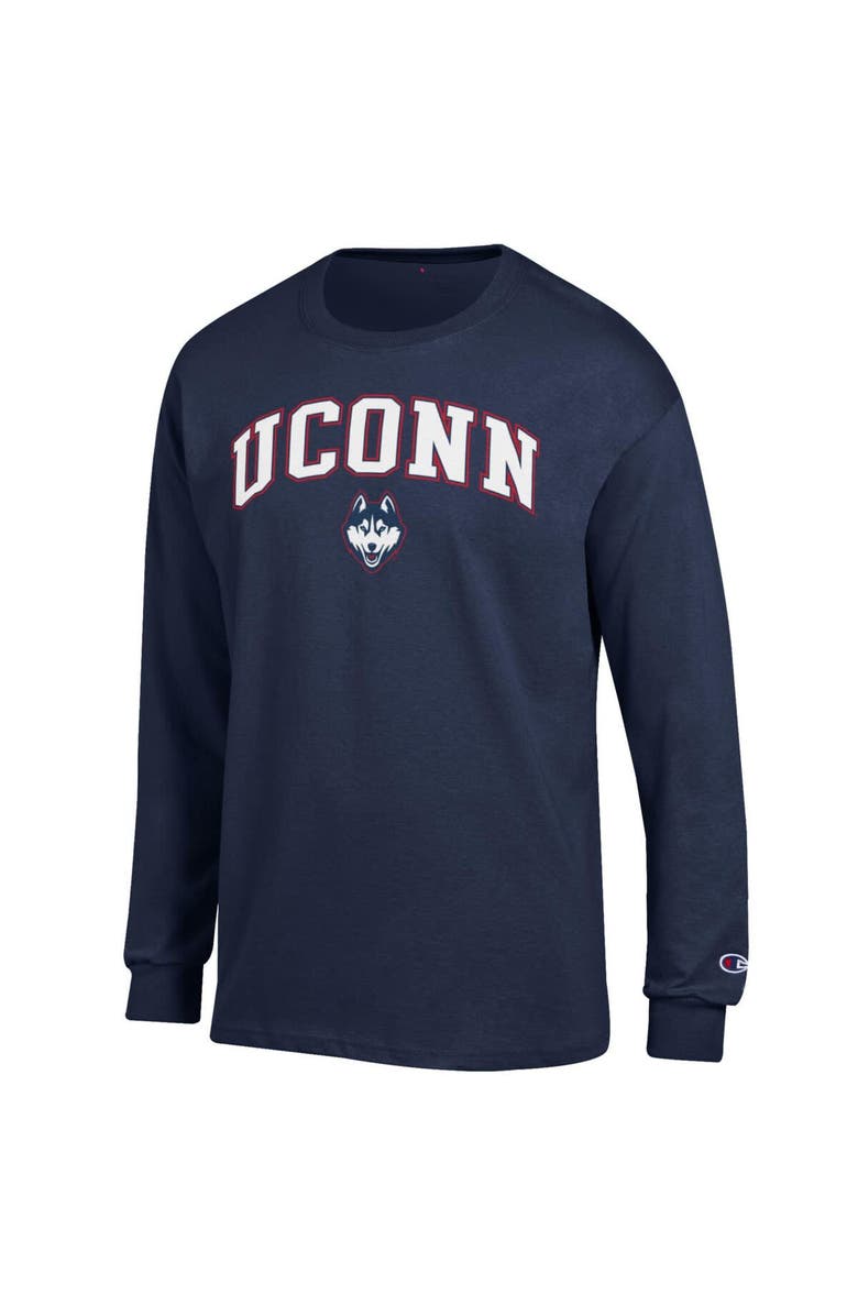 Champion Men's Champion Navy UConn Huskies Arch Over Logo Long Sleeve T-Shirt, Alternate, color, Navy
