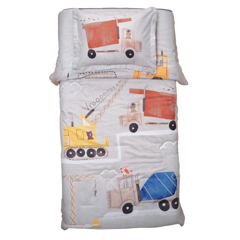 Construction Zone Twin Quilt & Pillow Sham Set
