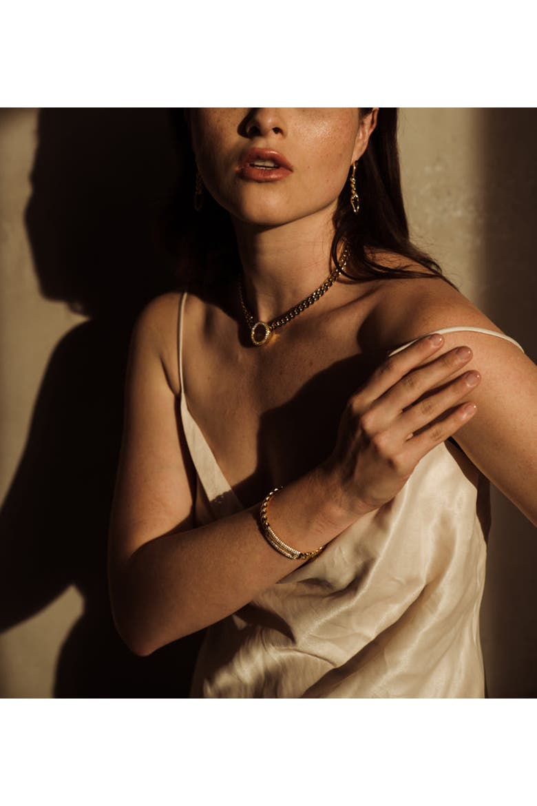 Eterna Pave Link Choker, Alternate, color, Yellow Gold