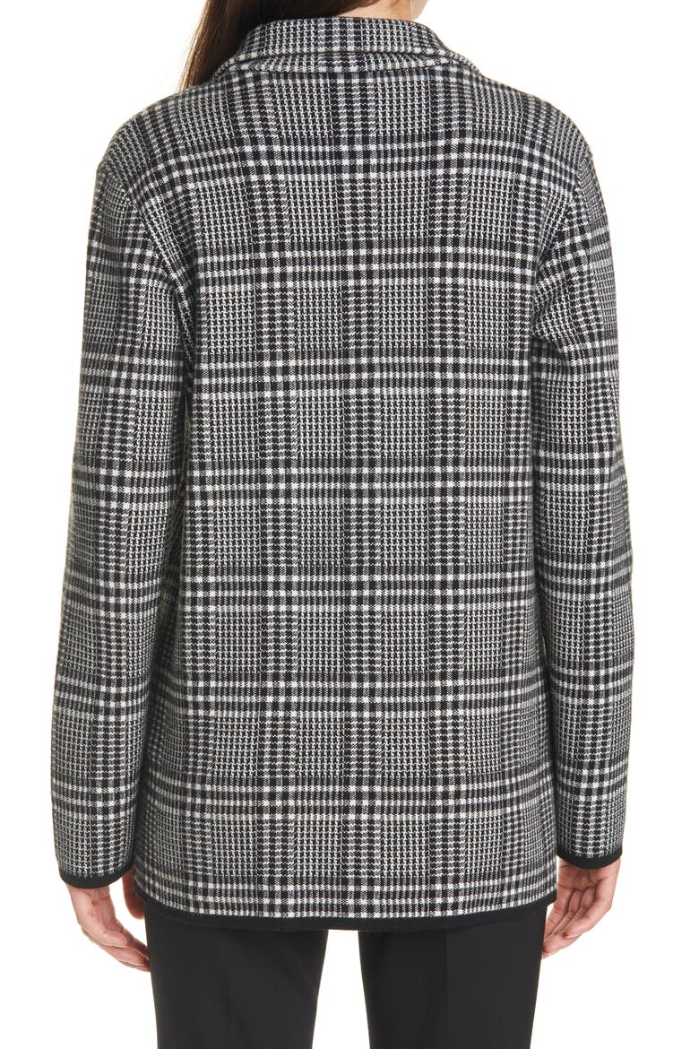 Plaid Sweater Jacket, Alternate, color, BLACK / WHITE