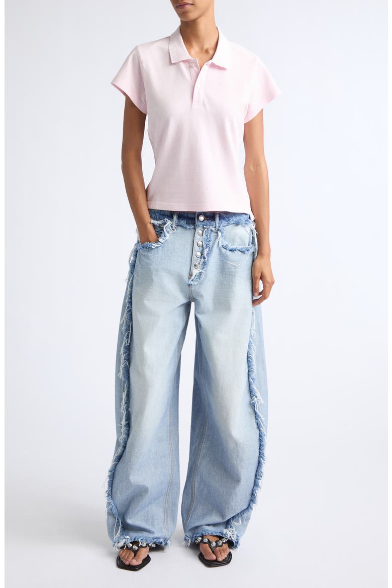 Shrunken Cotton Piqué Polo, Alternate, color, LIGHT PINK