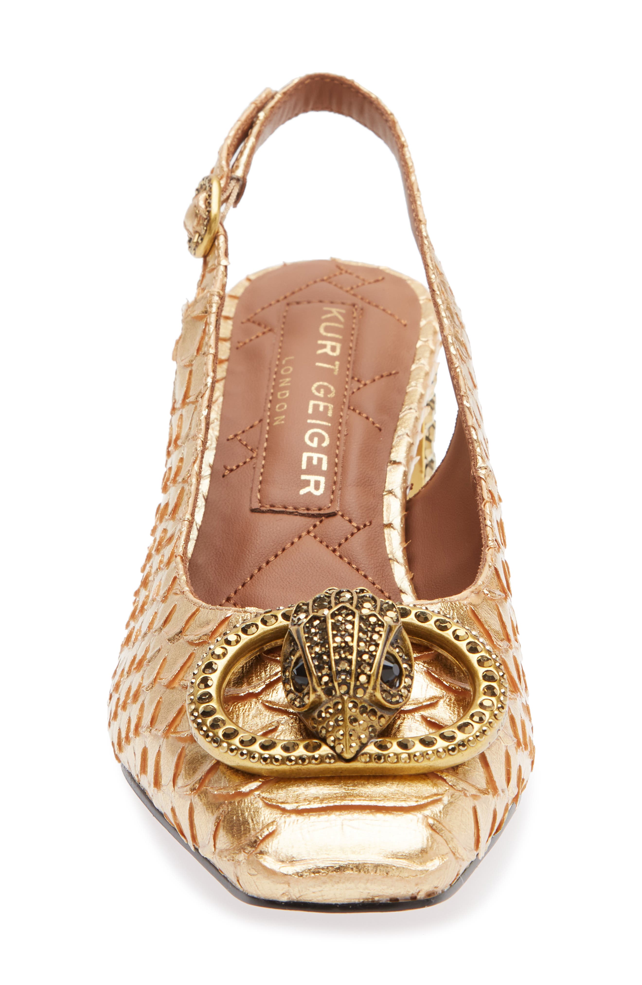 Kurt Geiger London Chelsea Block Heel Slingback Pump, Alternate, color, Gold