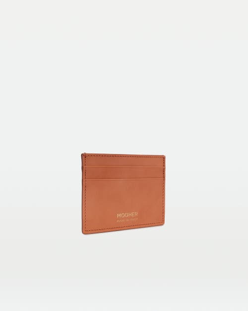 Modher Credit Card Slip In Vegetable Tanned Leather in Naturale at Nordstrom