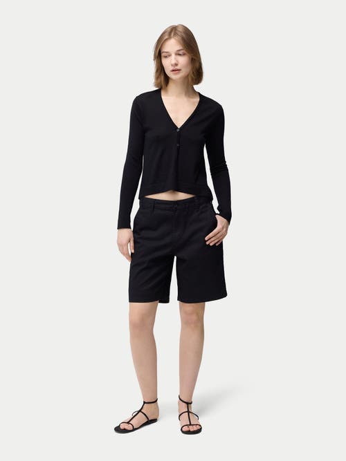 Gobi Mongolian Cashmere Lightweight Cashmere Silk Cardigan In Black