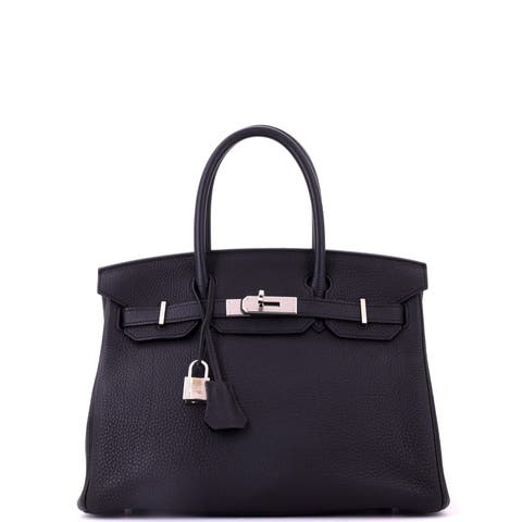 Birkin Handbag Black Togo with Palladium Hardware 30