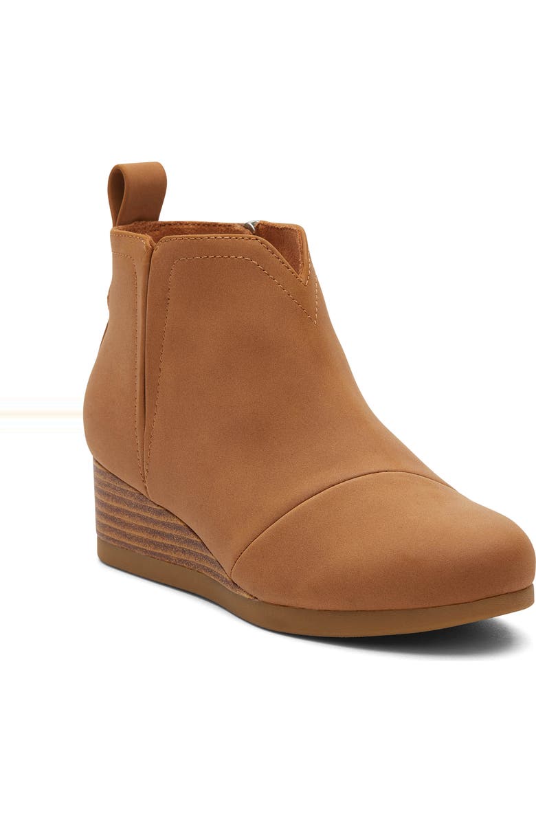 TOMS Kids' Clare Zip Wedge Bootie, Main, color, Tan