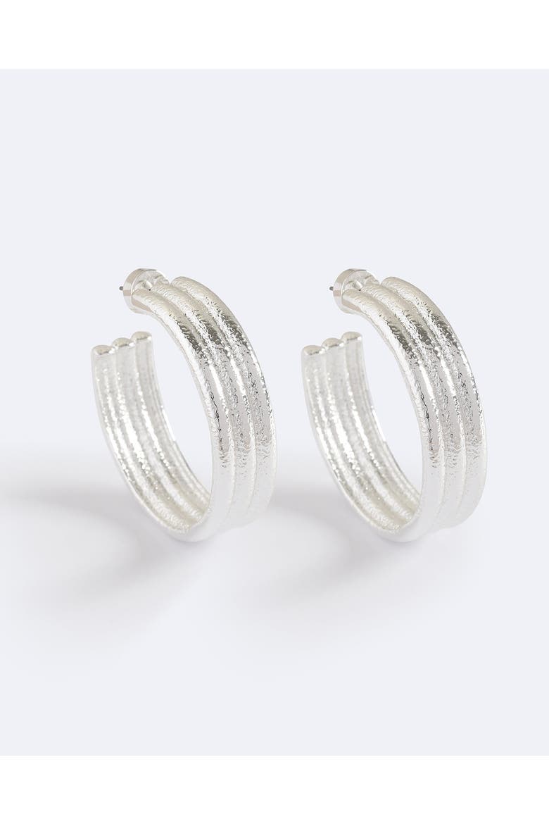 Wave Hoops, Main, color, Silver